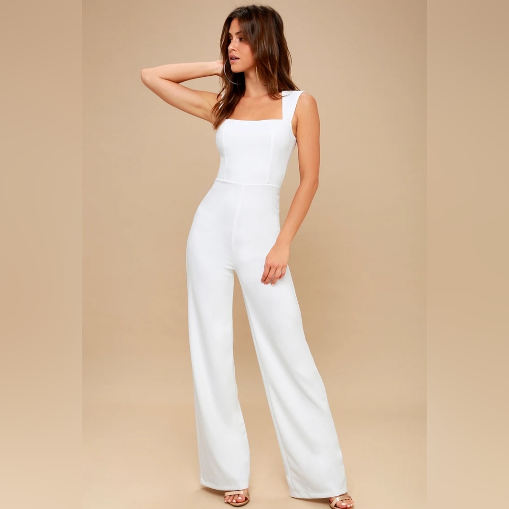 LuLu's Enticing Endeavors White Jumpsuit
